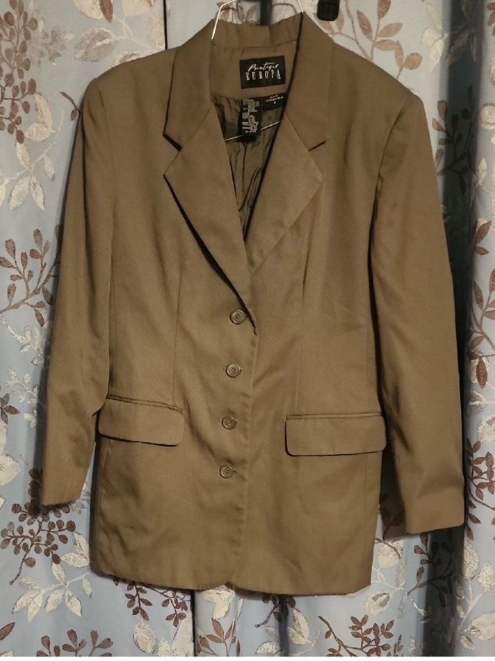 Vintage Olive Single-Breasted Blazer